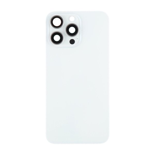 iPhone 15 Pro Max baksideglass med magnet og kameralinse - hvit titan