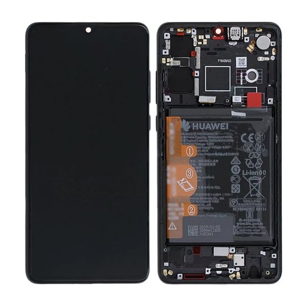 Huawei P30 New Version Skjerm med LCD Display og Original Batteri - Svart