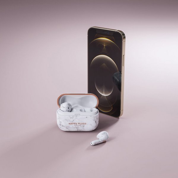Happy Plugs Hope Vit Marmor