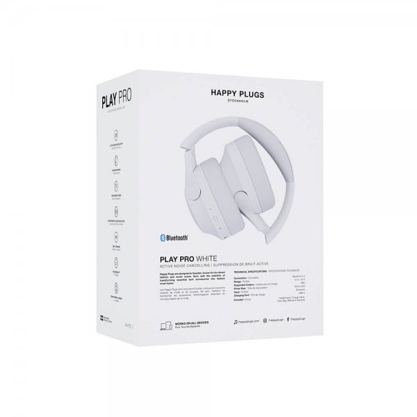 Happy Plugs Hodetelefoner Play Pro ANC Hvit
