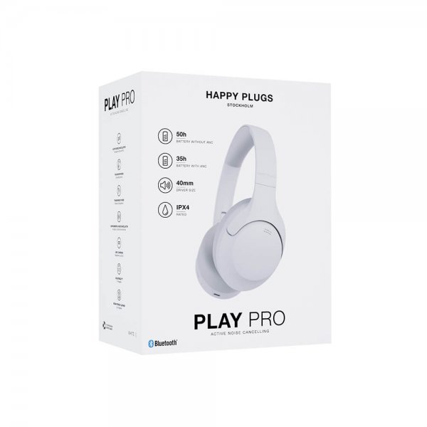 Happy Plugs Hodetelefoner Play Pro ANC Hvit