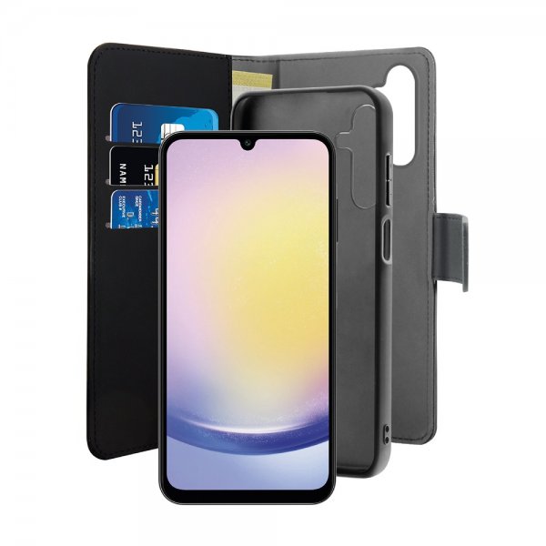 Puro Samsung Galaxy A25 Etui Wallet Detachable 2 in 1 Svart