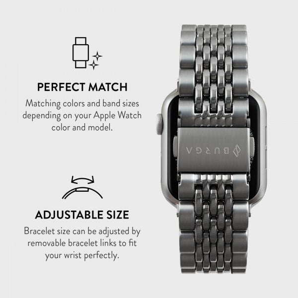 Burga Apple Watch 38/40/41/42mm Armbånd Metal Sølv