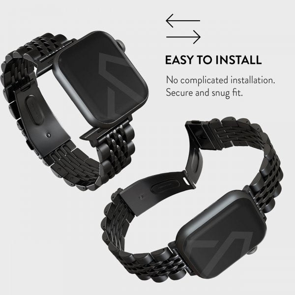 Burga Apple Watch 44/45/46mm/Ultra 49mm Armbånd Metal Svart