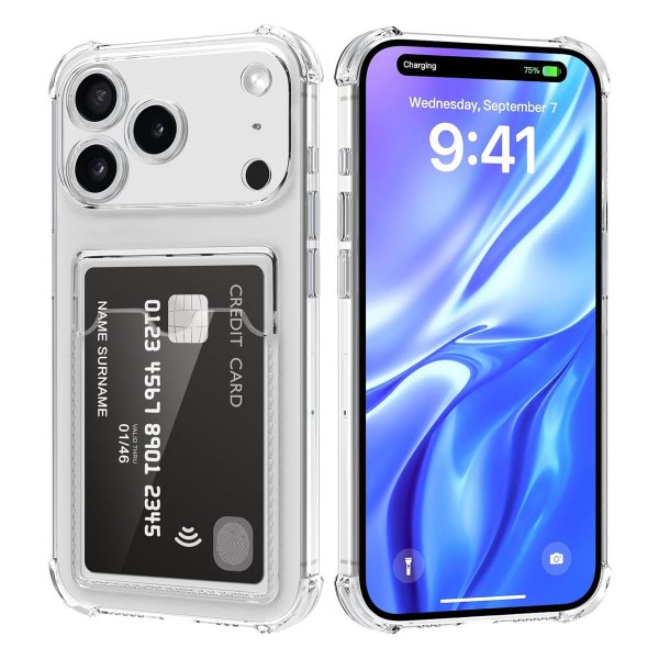 iPhone 17 Pro Max Deksel Kortholder Transparent