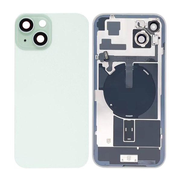 iPhone 15 Plus Baksideglass med smådeler - Grønn