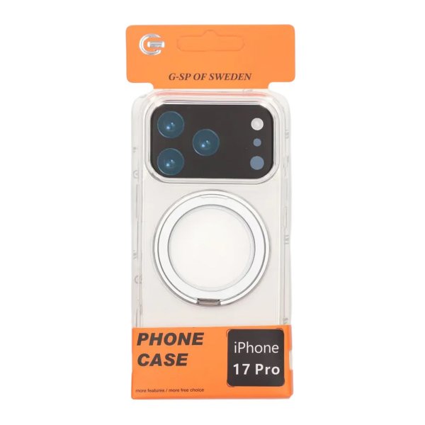 iPhone 17 Pro Deksel Roterbart Stativ Transparent
