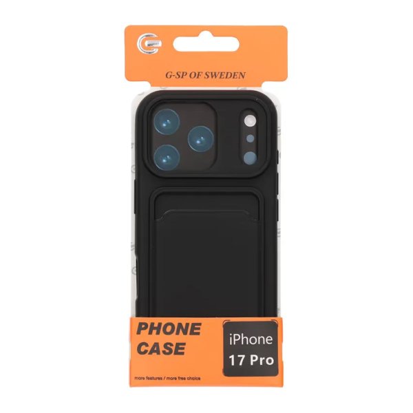 iPhone 17 Pro Deksel Kortholder Svart