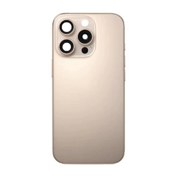 iPhone 16 Pro Max Bakside Glass med smådeler - Sandfarget Titan