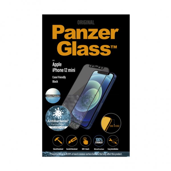 PanzerGlass iPhone 12 Mini Skjermbeskytter Edge-to-Edge Blendfritt