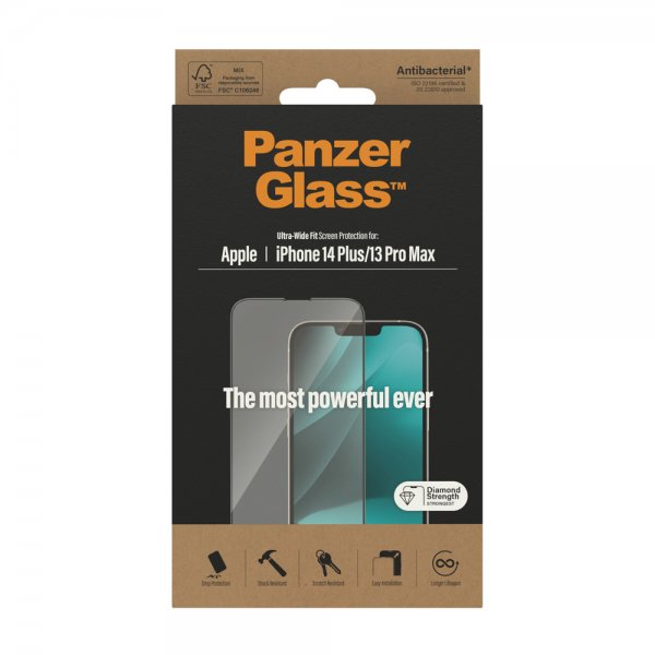PanzerGlass iPhone 13 Pro Max/iPhone 14 Plus Skjermbeskytter Ultra-Wide Fit