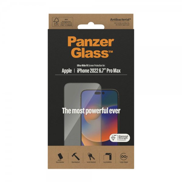 PanzerGlass iPhone 14 Pro Max Skjermbeskytter Ultra-Wide Fit
