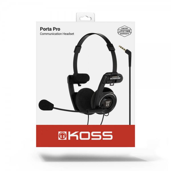 Koss Hodetelefoner PortaPro Communication Headset On-Ear Mic Svart