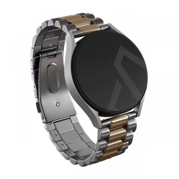 Burga Samsung Galaxy Watch 22mm Armbånd Metal Sølv Gull