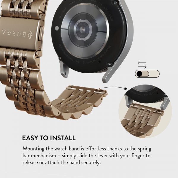 Burga Samsung Galaxy Watch 20mm Armbånd Metal Gull
