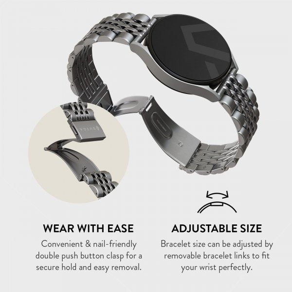 Burga Samsung Galaxy Watch 22mm Armbånd Metal Sølv