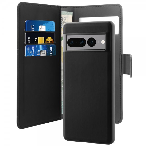 Puro Google Pixel 7 Pro Etui Wallet Detachable 2 in 1 Svart