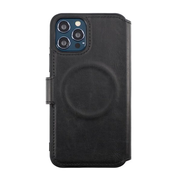 Rvelon iPhone 12/iPhone 12 Pro Etui 4 Kortlomme MagSafe Svart