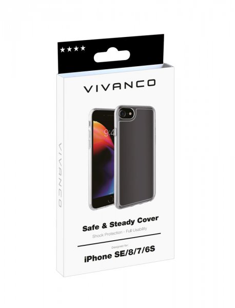 Vivanco iPhone 6/6S/7/8/SE Deksel Safe & Steady Transparent