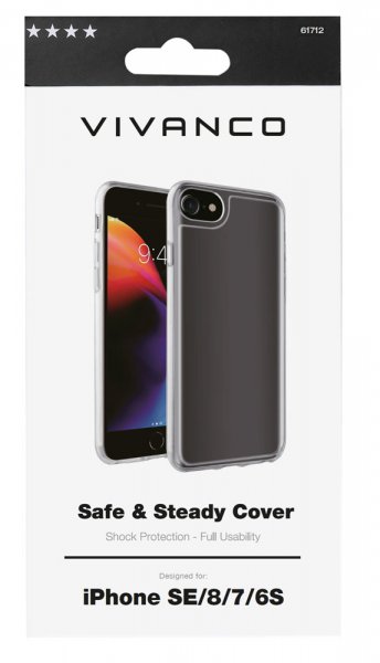 Vivanco iPhone 6/6S/7/8/SE Deksel Safe & Steady Transparent