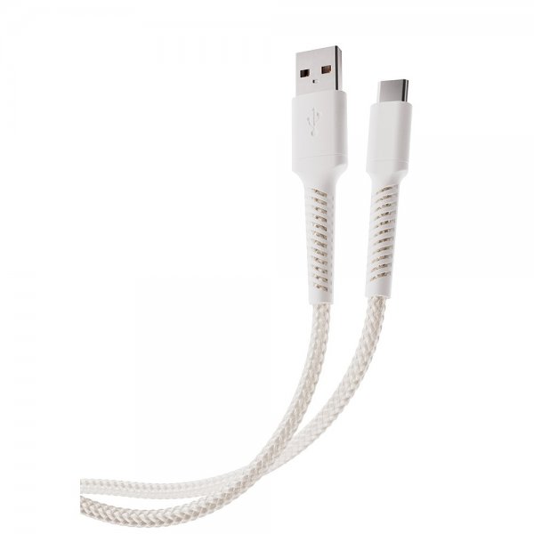 Vivanco Kabel Longlife Braided USB-A/USB-C 0.5m Hvit