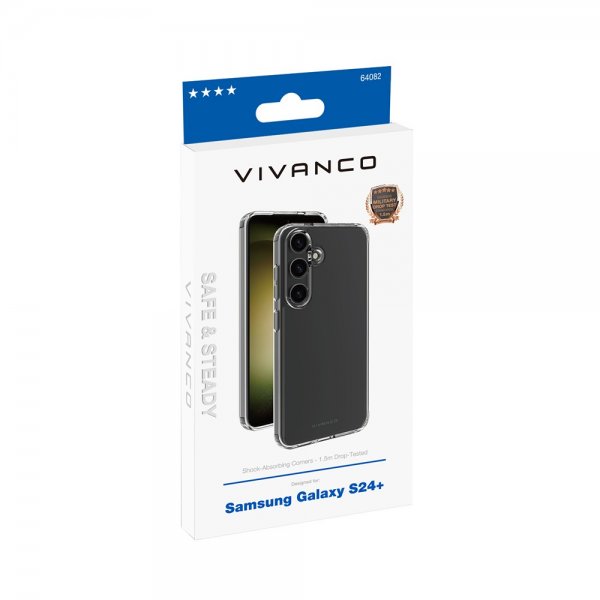 Vivanco Samsung Galaxy S24 Plus Deksel Safe & Steady Transparent
