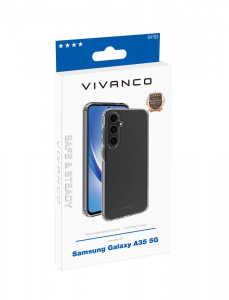 Vivanco Samsung Galaxy A35 Deksel Safe & Steady Transparent