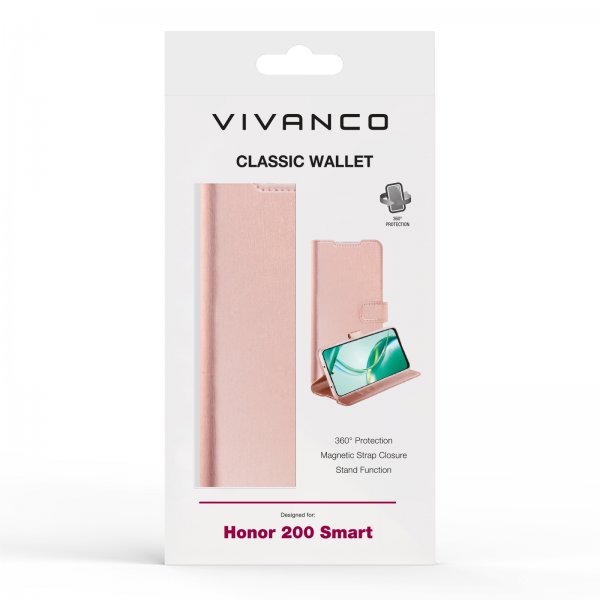 Vivanco Honor 200 Smart Etui Classic Wallet Rosegull