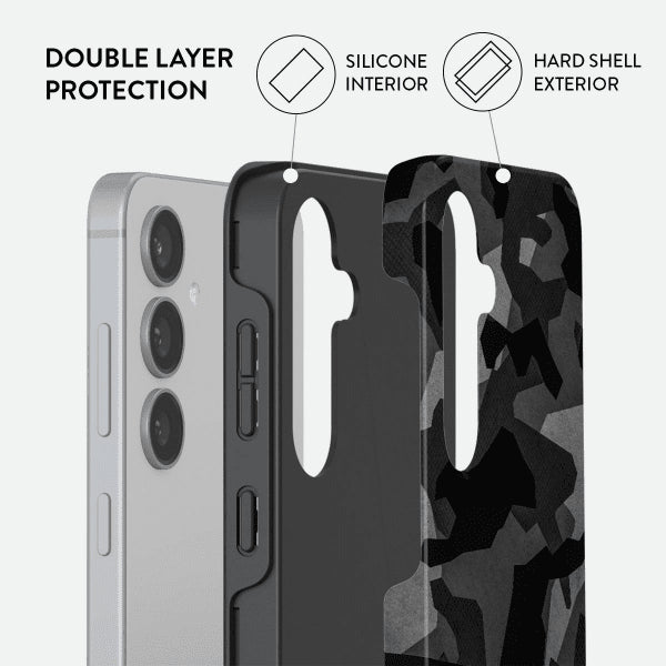 Burga Samsung Galaxy S24 Deksel Tough Night Black Camo