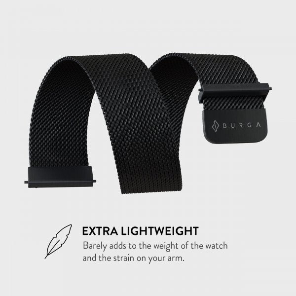 Burga Samsung Galaxy Watch 22mm Armbånd Metal Mesh Svart