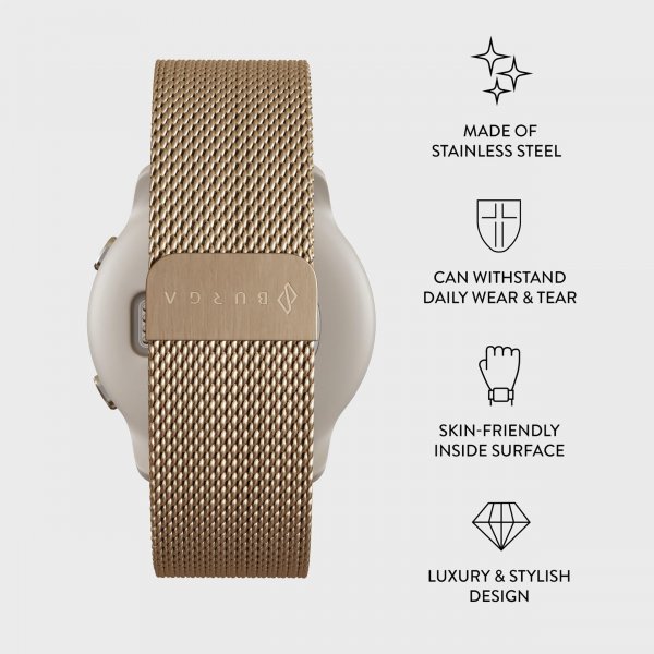 Burga Samsung Galaxy Watch 20mm Armbånd Metal Mesh Gull