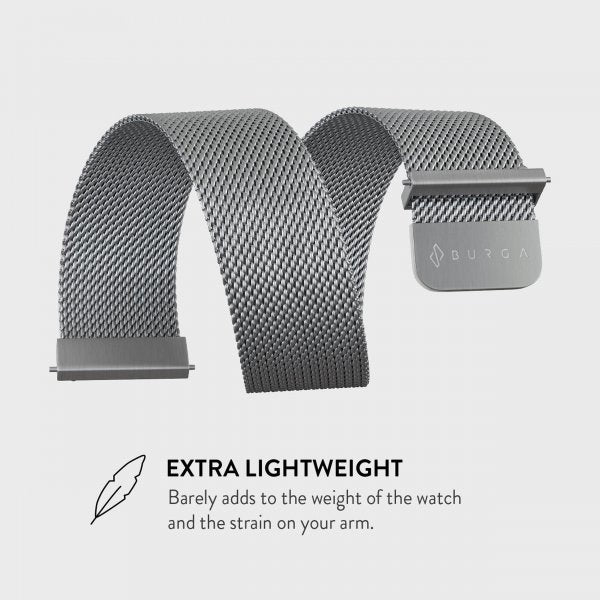 Burga Samsung Galaxy Watch 20mm Armbånd Metal Mesh Sølv