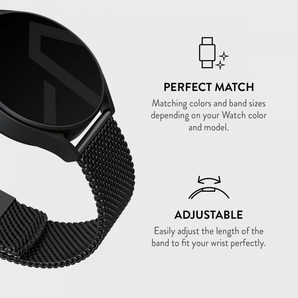 Burga Samsung Galaxy Watch 22mm Armbånd Mesh Elegance Svart