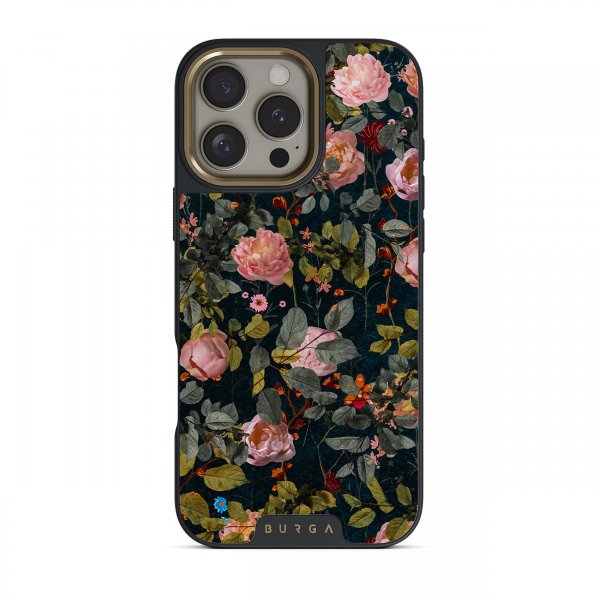 Burga iPhone 15 Pro Deksel Elite Dark MagSafe Bloomy Garden