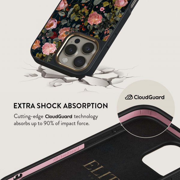 Burga iPhone 16 Deksel Elite Dark MagSafe Bloomy Garden