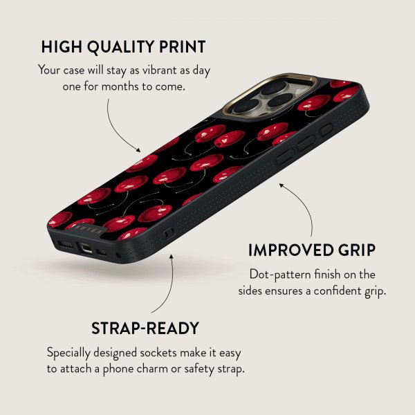 Burga iPhone 15 Pro Deksel Elite Dark MagSafe Cherrybomb