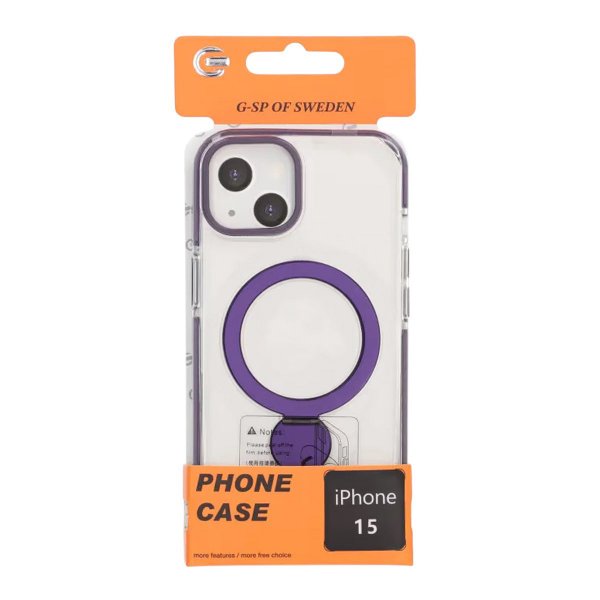 iPhone 15 Deksel Ring Stand MagSafe Lilla