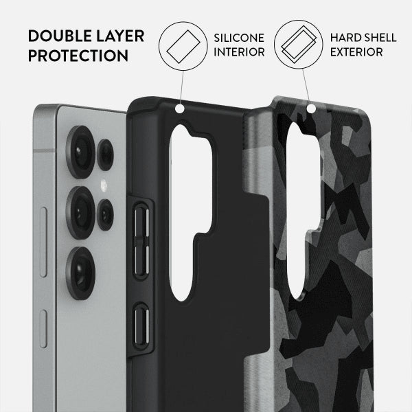 Burga Samsung Galaxy S25 Deksel Tough Night Black Camo