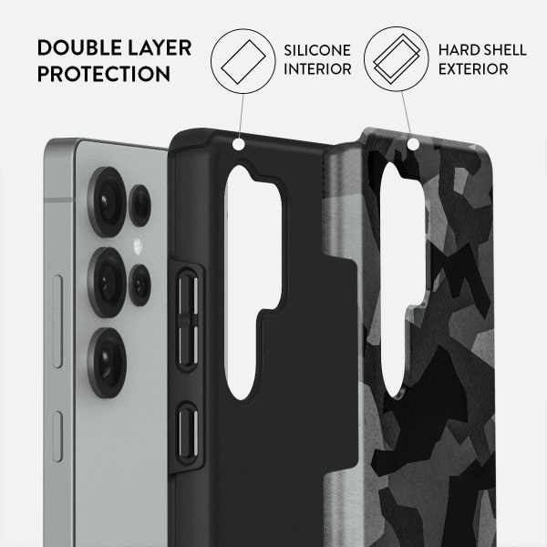 Burga Samsung Galaxy S25 Plus Deksel Tough Night Black Camo