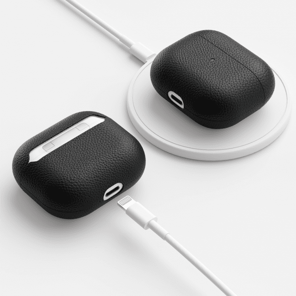 KeyBudz PodSkinz Artisan Series Airpods 3 Skall Ekte Skinn Svart