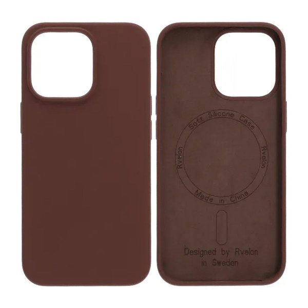 Rvelon iPhone 13 Pro Deksel Silikon MagSafe Brun