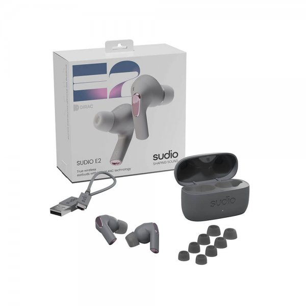 Sudio Hodetelefoner E2 In-Ear TWS ANC Slate Grey