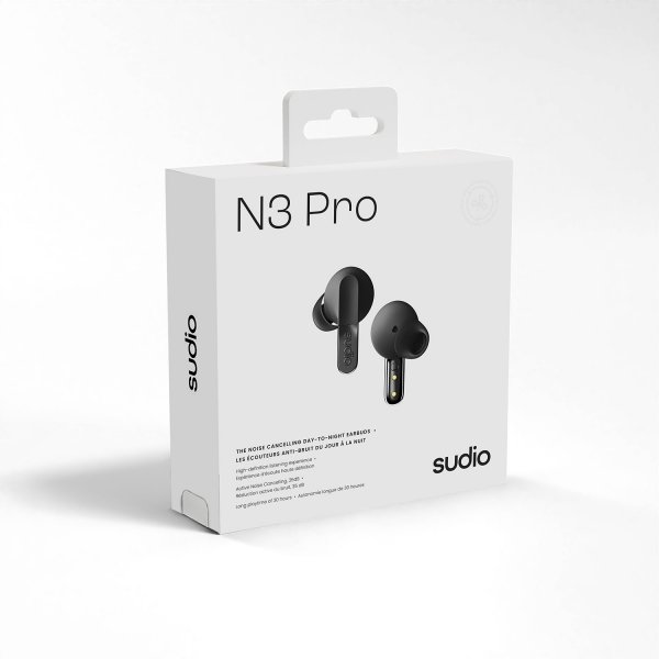 Sudio Trådløse Hodetelefoner N3 Pro ANC Titanium Black
