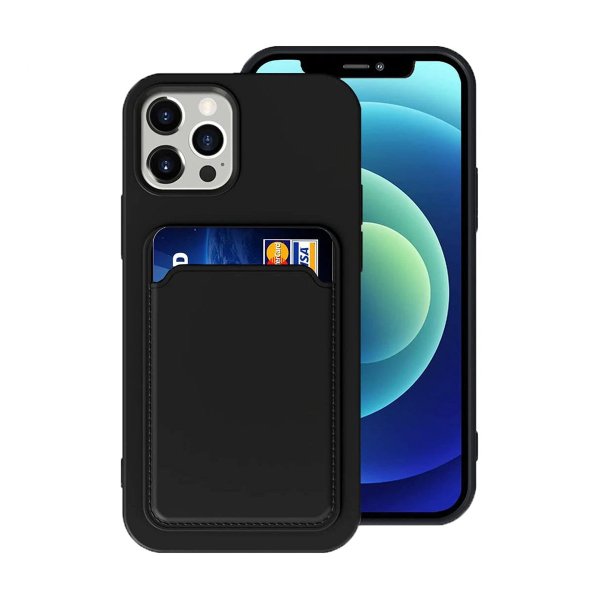 iPhone 14 Pro Deksel Kortholder Svart