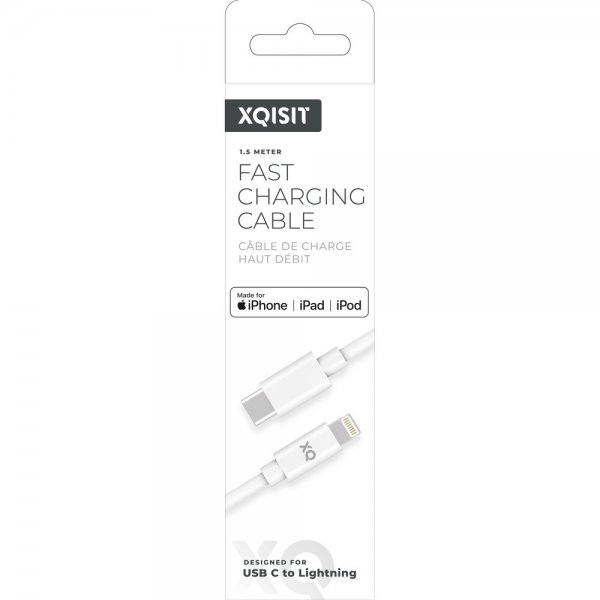 Xqisit USB-C till Lightning Kabler 1.5 m Hvit