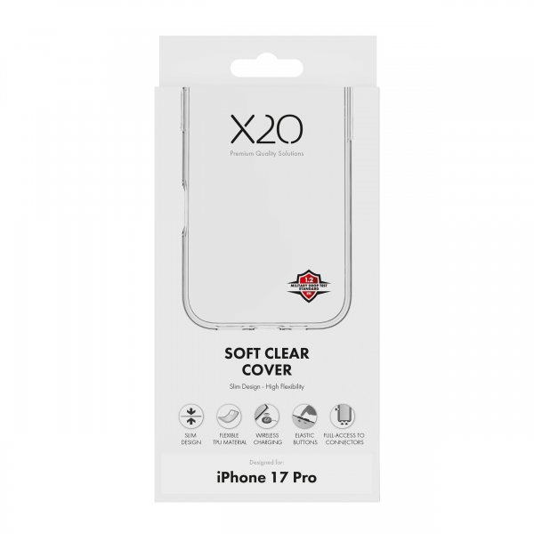 X2O iPhone 17 Pro Deksel Soft Clear Cover Transparent