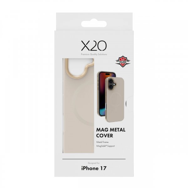 X2O iPhone 17 Deksel Mag Metal Gull
