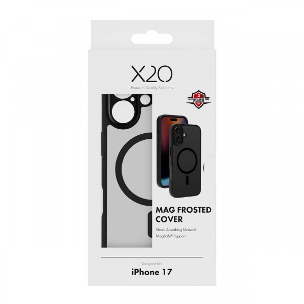 X2O iPhone 17 Deksel Mag Frosted Svart