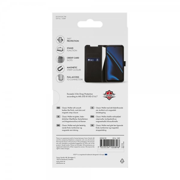 X2O Samsung Galaxy XCover 7 Etui Classic Wallet Svart