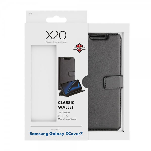 X2O Samsung Galaxy XCover 7 Etui Classic Wallet Svart